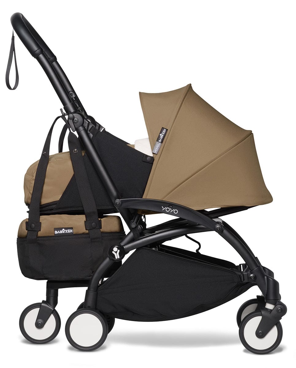 Babyzen YOYO2 Ultra Compact Complete 0+/6+ Stroller & Rolling Bag Bundle - Black/Toffee - 604502-0-6-RB-TOF