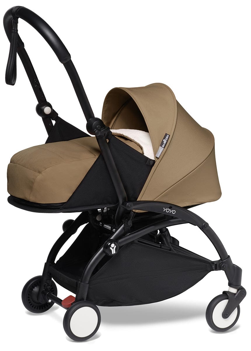 Babyzen YOYO2 Ultra Compact Complete 0+/6+ Stroller & Rolling Bag Bundle - Black/Toffee - 604502-0-6-RB-TOF