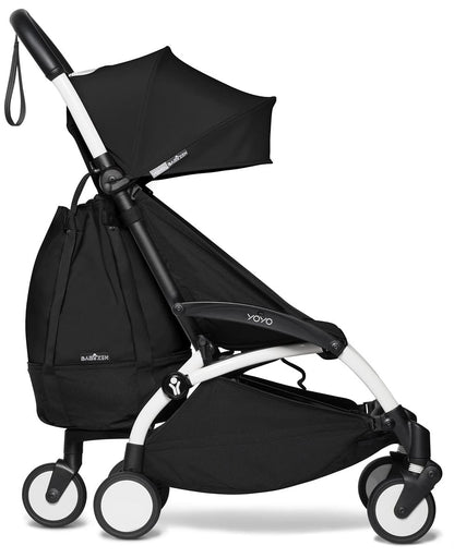 Babyzen YOYO2 Ultra Compact Complete 0+/6+ Stroller & Rolling Bag Bundle - White/Black - 604501-0-6-RB-BLK