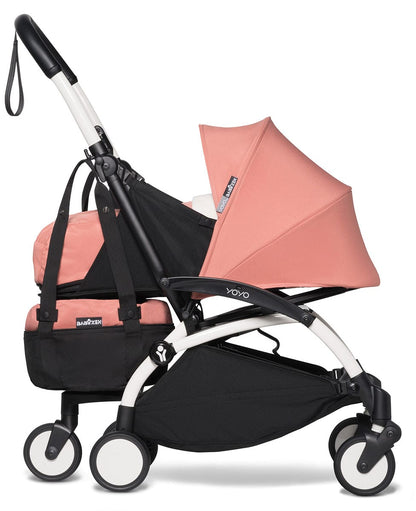 Babyzen YOYO2 Ultra Compact Complete 0+/6+ Stroller & Rolling Bag Bundle - White/Ginger - 604501-0-6-RB-GIN