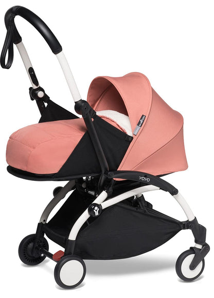 Babyzen YOYO2 Ultra Compact Complete 0+/6+ Stroller & Rolling Bag Bundle - White/Ginger - 604501-0-6-RB-GIN