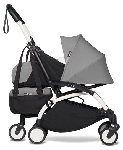 Babyzen YOYO2 Ultra Compact Complete 0+/6+ Stroller & Rolling Bag Bundle - White/Grey - 604501-0-6-RB-GRY