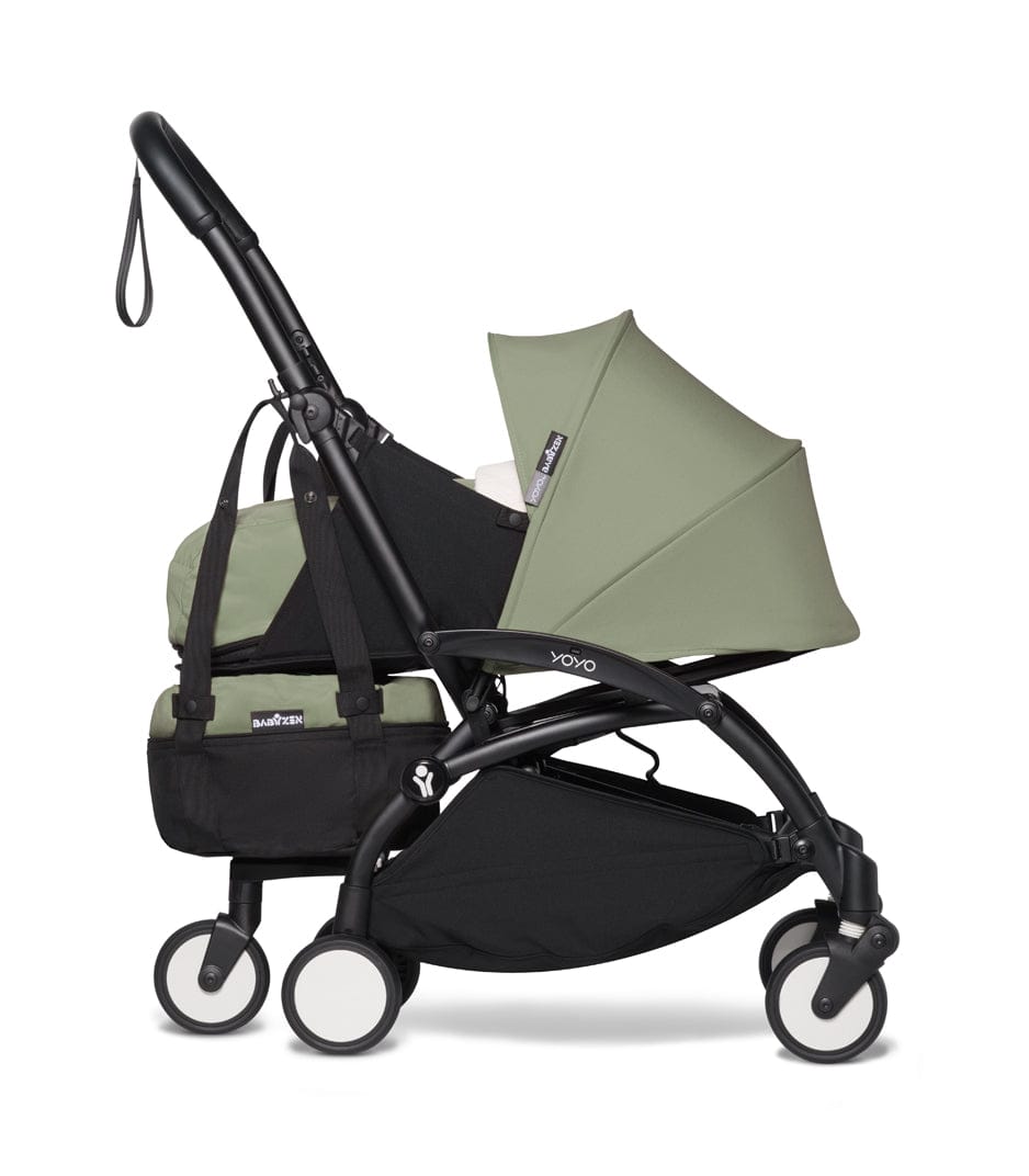 Babyzen YOYO2 Ultra Compact Complete 0+/6+ Stroller & Rolling Bag Bundle - Black / Olive