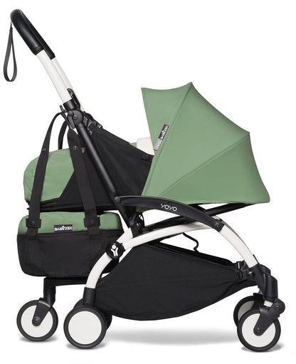 Babyzen YOYO2 Ultra Compact Complete 0+/6+ Stroller & Rolling Bag Bundle - White/Peppermint - 604501-0-6-RB-PEP