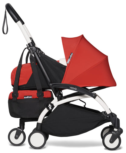 Babyzen YOYO2 Ultra Compact Complete 0+/6+ Stroller & Rolling Bag Bundle - White/Red - 604501-0-6-RB-RED