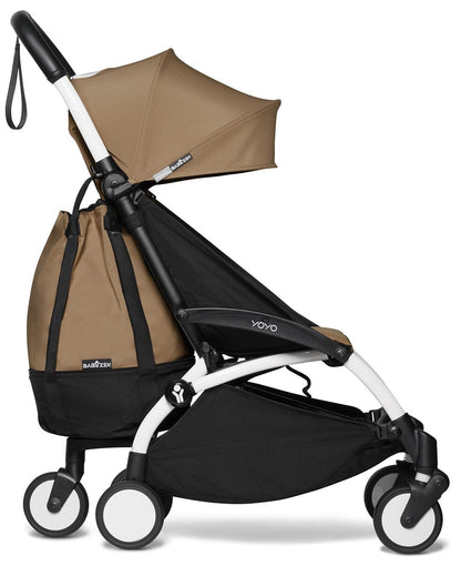 Babyzen YOYO2 Ultra Compact Complete 0+/6+ Stroller & Rolling Bag Bundle - White/Toffee - 604501-0-6-RB-TOF