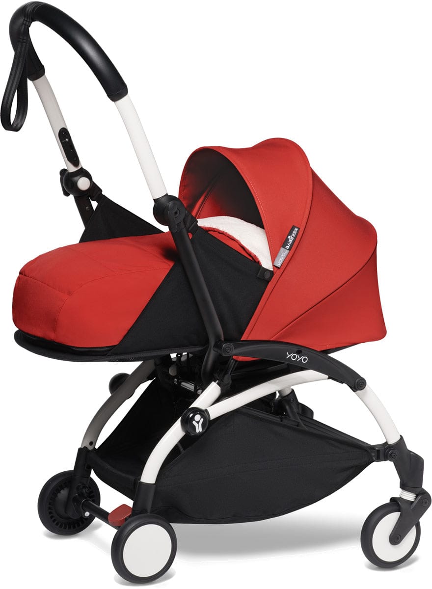 Babyzen YOYO2 Ultra Compact Complete 0+/6+ Stroller - White / Red - 604501-06-RED-US