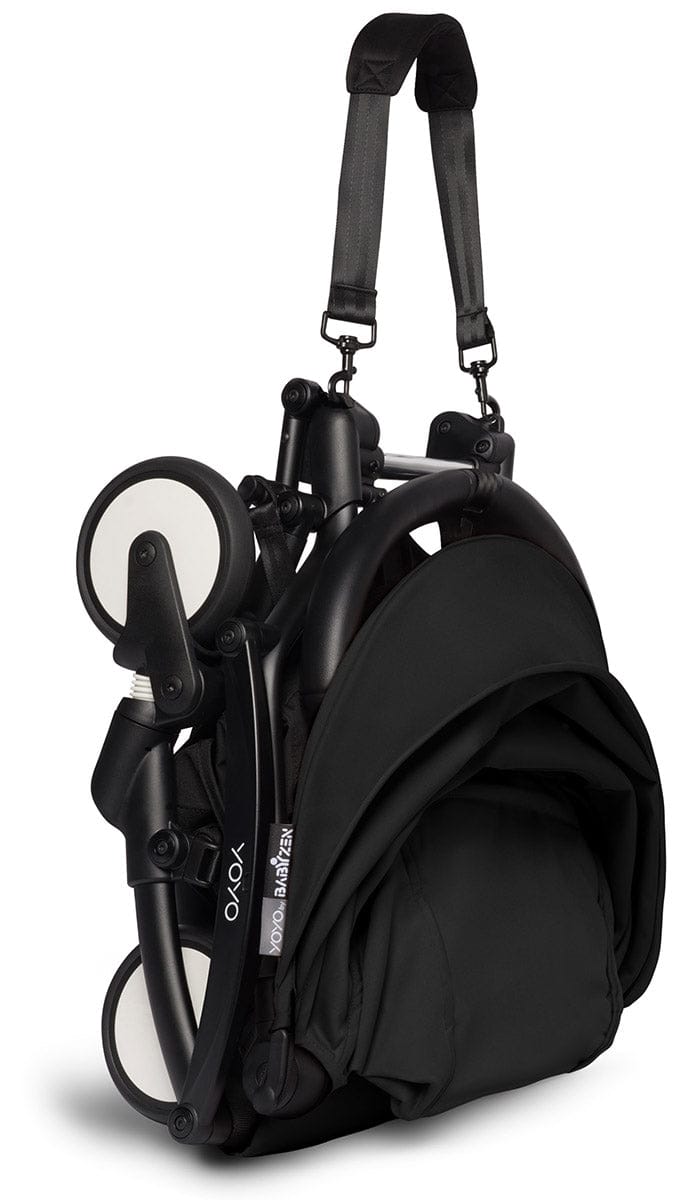 Babyzen YOYO2 Ultra Compact Complete 6+ Stroller & Rolling Bag Bundle - Black/Black - 604502-6-RB-BLK