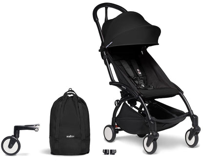 Babyzen YOYO2 Ultra Compact Complete 6+ Stroller & Rolling Bag Bundle - Black/Black - 604502-6-RB-BLK