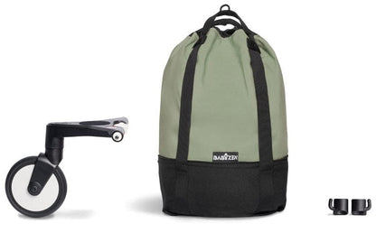 Babyzen YOYO2 Ultra Compact Complete 6+ Stroller & Rolling Bag Bundle - Black / Olive - 604502-6-RB-OLV