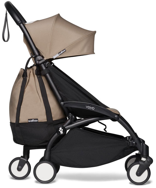 Babyzen YOYO2 Ultra Compact Complete 6+ Stroller & Rolling Bag Bundle - Black/Taupe - 604502-6-RB-TPE