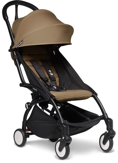 Babyzen YOYO2 Ultra Compact Complete 6+ Stroller & Rolling Bag Bundle - Black/Toffee - 604502-6-RB-TOF