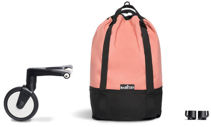 Babyzen YOYO2 Ultra Compact Complete 6+ Stroller & Rolling Bag Bundle - White/Ginger - 604501-6-RB-GIN