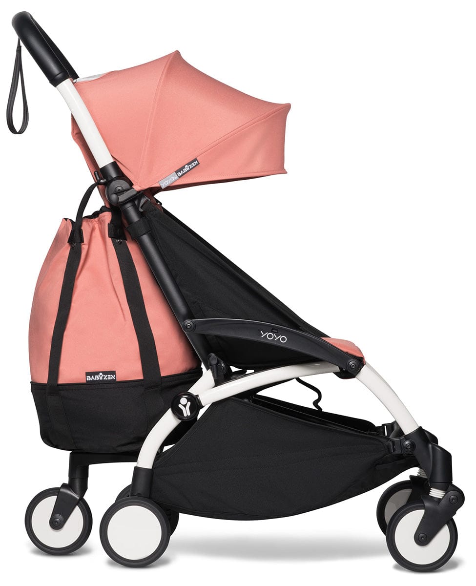 Babyzen YOYO2 Ultra Compact Complete 6+ Stroller & Rolling Bag Bundle - White/Ginger - 604501-6-RB-GIN