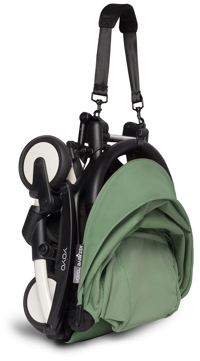 Babyzen YOYO2 Ultra Compact Complete 6+ Stroller & Rolling Bag Bundle - White/Peppermint - 604501-6-RB-PEP
