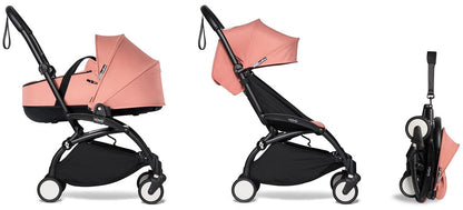 Babyzen YOYO2 Ultra Compact Complete 6+ Stroller with Bassinet - Black/Ginger - 604502-605106-6-GIN