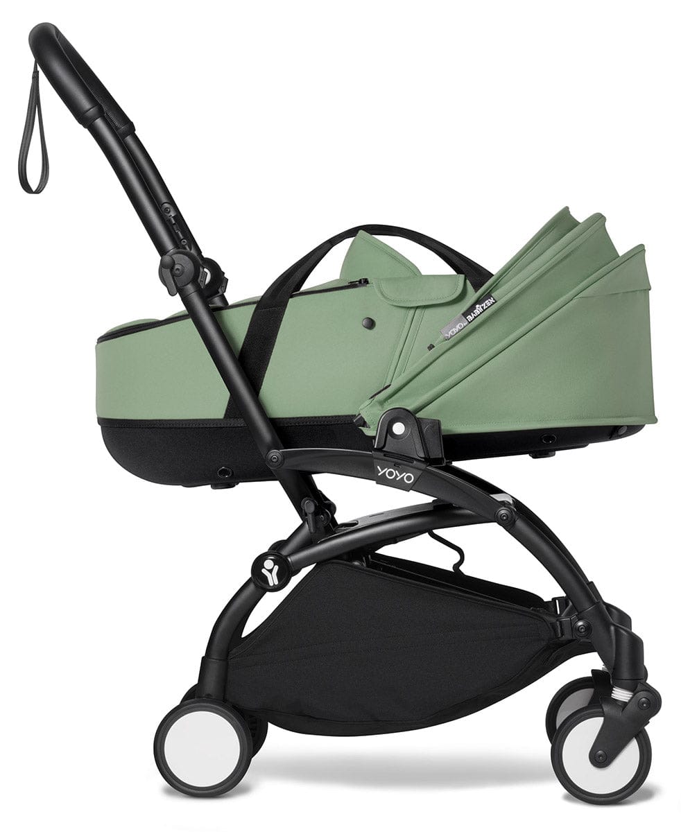 Babyzen YOYO2 Ultra Compact Complete 6+ Stroller with Bassinet - Black/Peppermint - 604502-605105-6-PEP