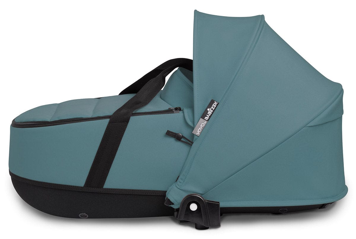 Babyzen YOYO2 Ultra Compact Complete 6+ Stroller with Bassinet Bundle - White/Aqua - 604501-605109-6-AQU