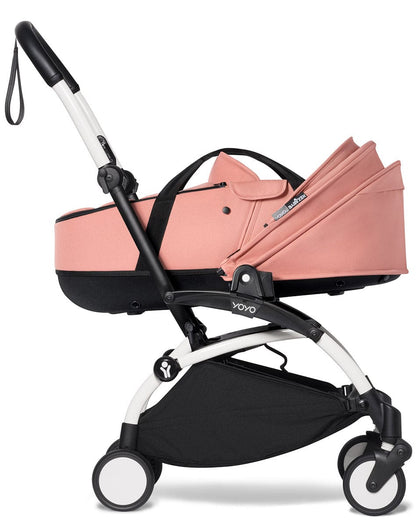 Babyzen YOYO2 Ultra Compact Complete 6+ Stroller with Bassinet Bundle - White/Ginger - 604501-605106-6-GIN