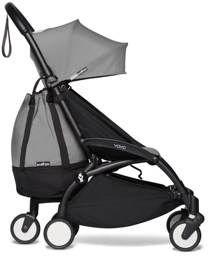 Babyzen YOYO2 Ultra Compact Complete 6+ Stroller with Bassinet & Rolling Bag Bundle - Black/Grey - 604502-605101-6-RB-GRY