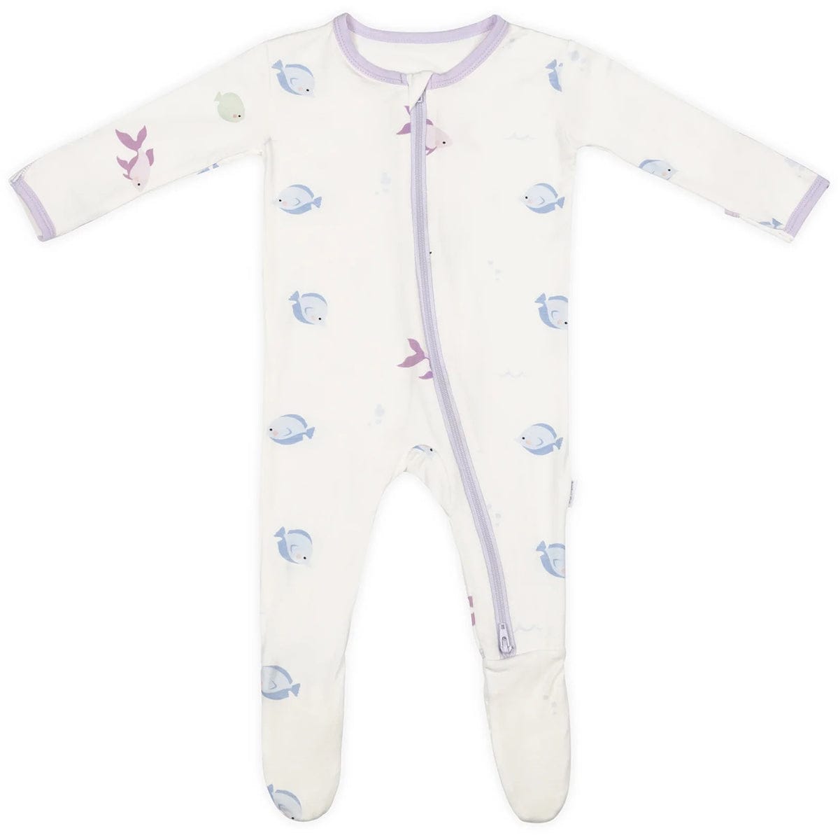 Bamboo Little Zippered Footie - Lavender Fish (3-6m) - FOO-36-FISL-W