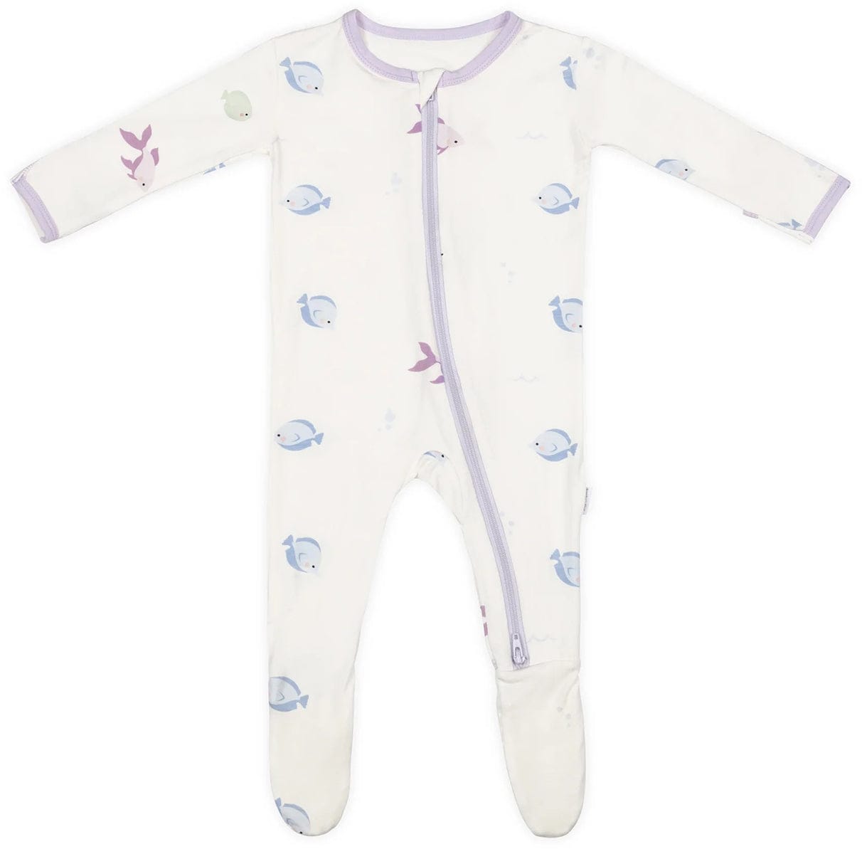 Bamboo Little Zippered Footie - Lavender Fish (6-9m) - FOO-69-FISL-W