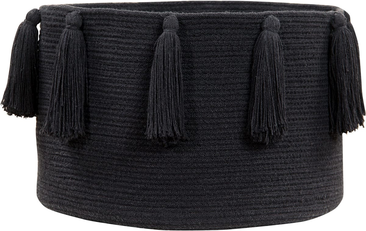 Lorena Canals Tassels Basket - Black - BSK-TAS-BK