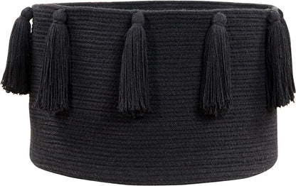 Lorena Canals Tassels Basket - Black - BSK-TAS-BK