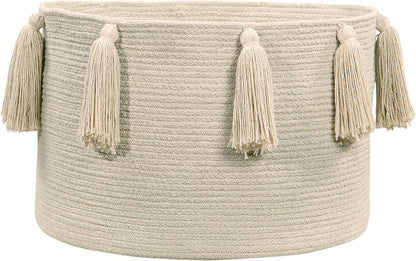 Lorena Canals Tassels Basket - Natural - BSK-TAS-NAT