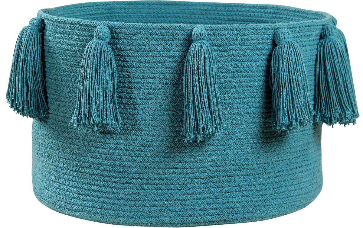 Lorena Canals Tassels Basket - Petroleum - BSK-TAS-PETRO