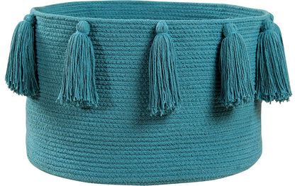 Lorena Canals Tassels Basket - Petroleum - BSK-TAS-PETRO