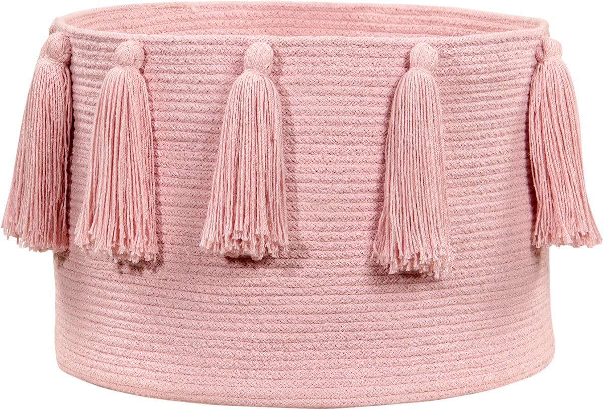 Lorena Canals Tassels Basket - Pink - BSK-TAS-PK