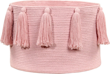 Lorena Canals Tassels Basket - Pink - BSK-TAS-PK