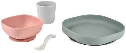 BEABA 4-Piece Silicone Dinner Set - Eucalyptus - 913507