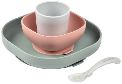 BEABA 4-Piece Silicone Dinner Set - Eucalyptus - 913507