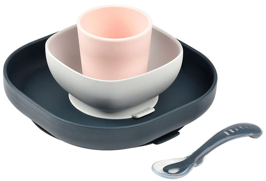 BEABA 4-Piece Silicone Dinner Set - Midnight - 913506