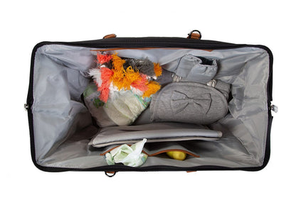 BEABA Childhome Canvas Mommy Bag - Black & Gold - CWMBBBLGO