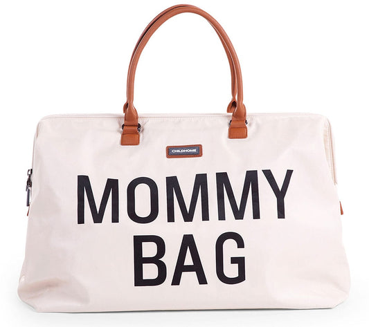 BEABA Childhome Canvas Mommy Bag - Off-White & Black - CWMBBWH