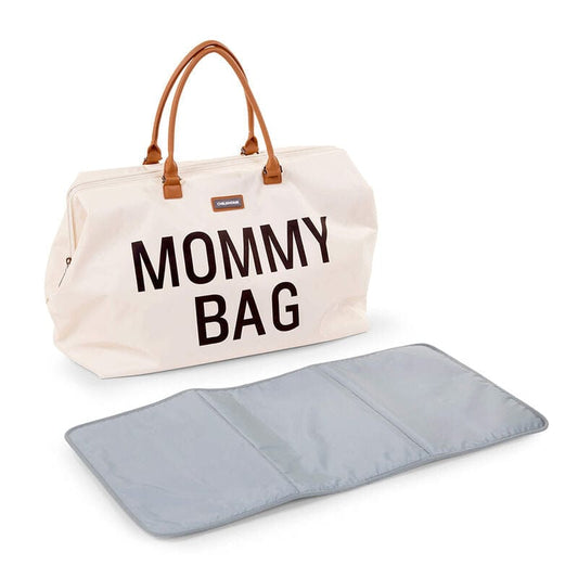 BEABA Childhome Canvas Mommy Bag - Off-White & Black - CWMBBWH
