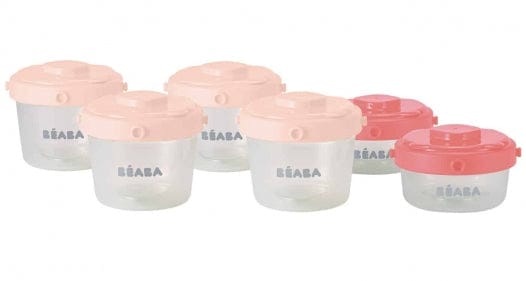 Beaba Clip Containers 2oz/ 4oz, Set of 6 - Pink - 912596