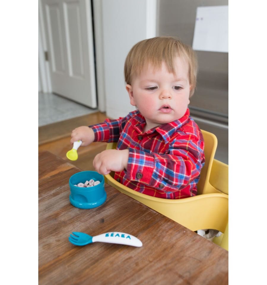 Beaba Second Stage Ergonomic Cutlery, Set of 2 - Peacock