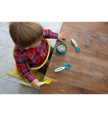 Beaba Second Stage Ergonomic Cutlery, Set of 2 - Peacock