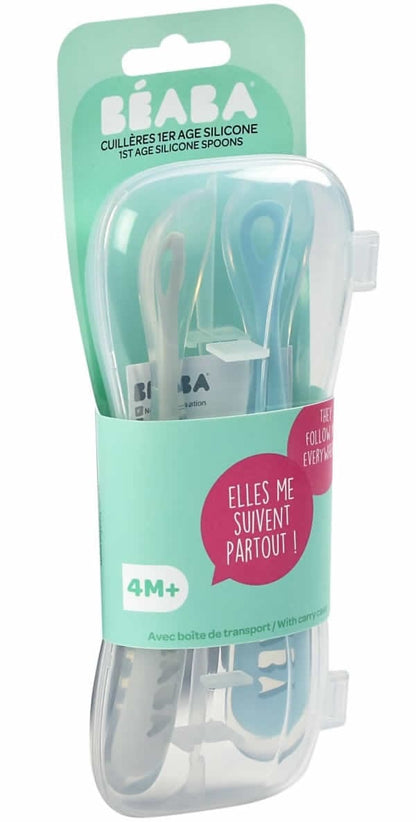 Beaba Set of 2 Spoon Travel Set - Cloud/Rain - 913468