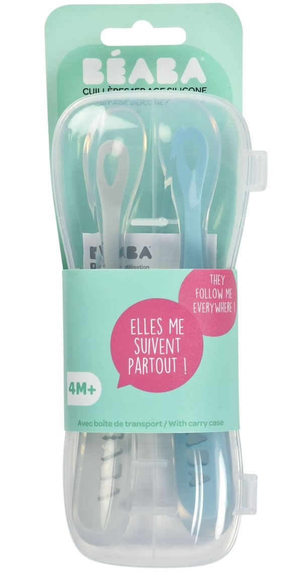 Beaba Set of 2 Spoon Travel Set - Cloud/Rain - 913468