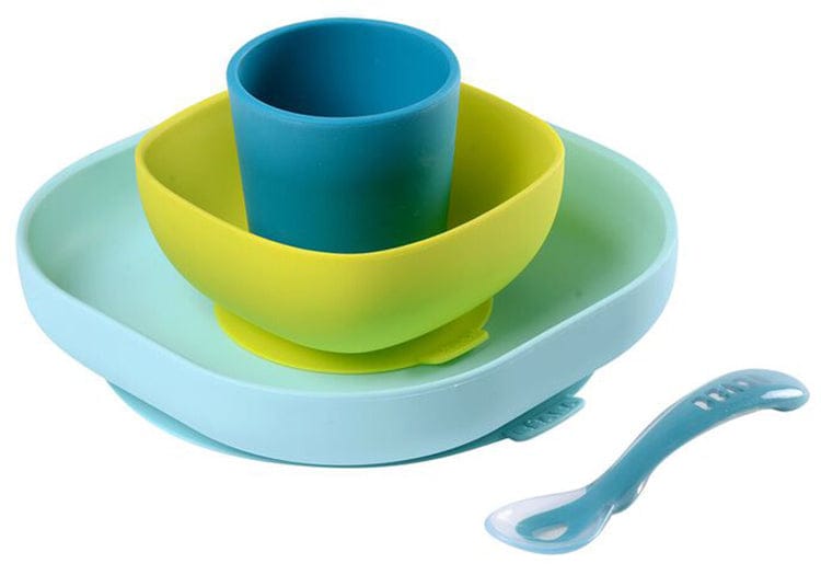 Beaba Silicone Suction Meal Set - Blue - 913428