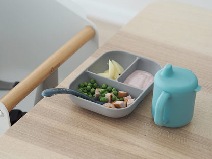 BEABA Sips & Bites 3-Piece Silicone Feeding Set - Rain - 913526