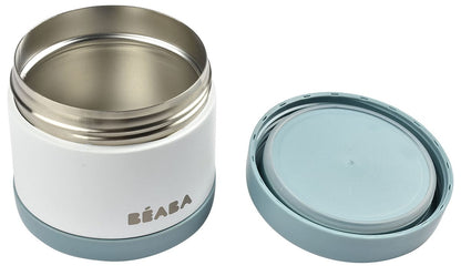 BEABA Stainless Steel Insulated Jar, 16 oz - Baltic Blue / Cloud - 912909