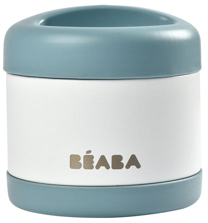 BEABA Stainless Steel Insulated Jar, 16 oz - Baltic Blue / Cloud - 912909