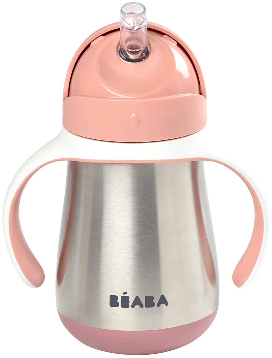 Beaba Stainless Steel Straw Sippy Cup - Rose - 913482