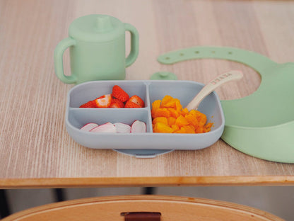 BEABA The Essentials Silicone Meal Set - Grey / Sage - 913556